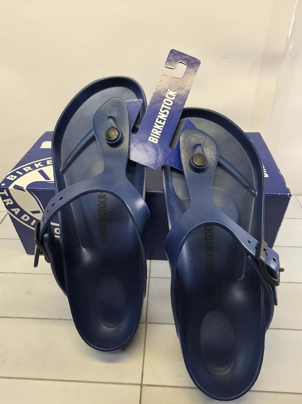 Birkenstock Gizeh Navy EVA Foam Size 38 EU NEW!